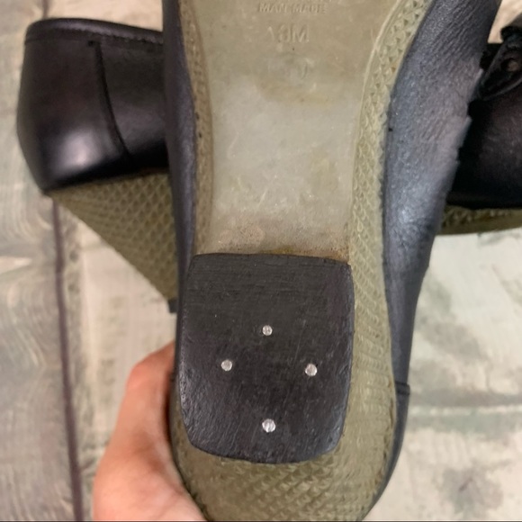 Vintage Brazilian Made Bon-Bons Black Leather Wing Tip Wedges Shoes Size 8 - Picture 12 of 15